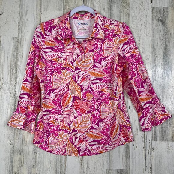 IBKUL Womens Shirts Vibrant Colors Size Small UPF 50+ Stretch‎ Bundle Lots of 2 - Picture 2 of 16